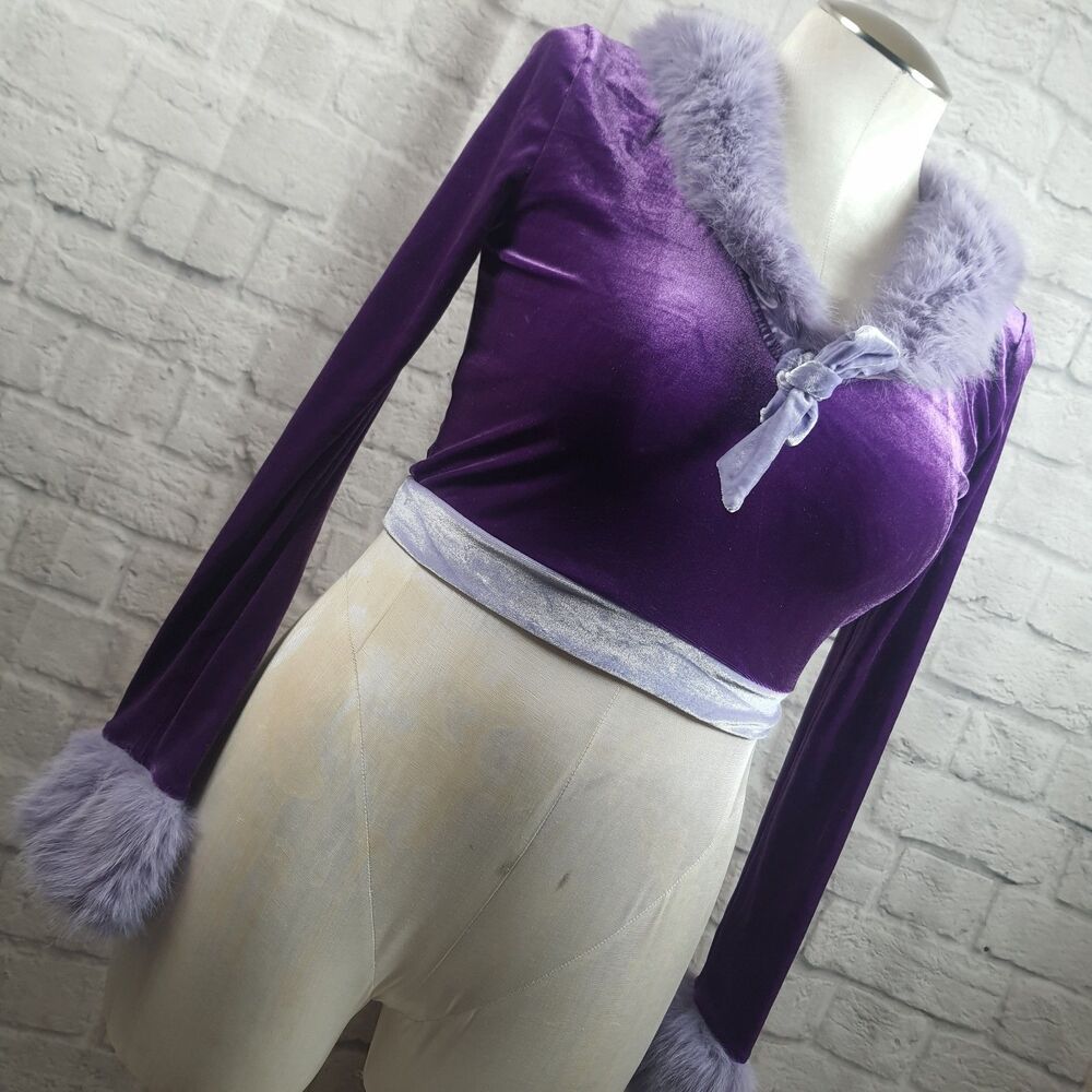Scooby Doo X Dolls Kill Daphne Costume Top Womens Sz Large Purple Shirt New